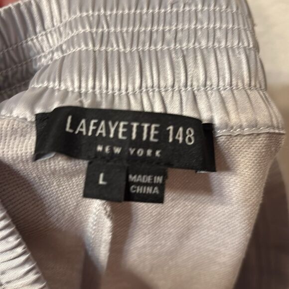 Lafayette 148 New York Light Gray Joggers Large - Picture 2 of 6